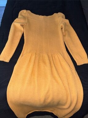 St. John Vintage Yellow  Knit Sweater Dress